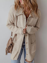 Button-Up Cardigan with Pockets Beige OutfitFlow