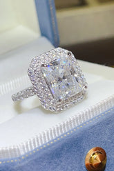 2 Carat Moissanite 925 Sterling Silver Ring Silver OutfitFlow
