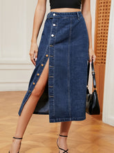 Button Down Midi Denim Skirt Medium OutfitFlow