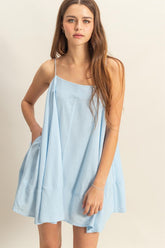 HYFVE A-Line Flowy Mini Cami Dress with Pockets L.BLUE OutfitFlow
