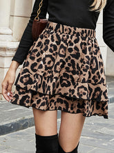 Ruffled Leopard Elastic Waist Skirt Leopard OutfitFlow