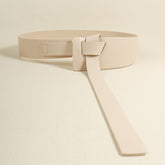 Knot Detail PU Belt Ivory One Size OutfitFlow