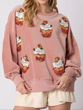 Christmas Cupcake Dropped Shoulder Sweatshirt Rose Gold OutfitFlow