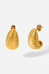 Shell Shore Spiral Stud Earrings Gold One Size OutfitFlow