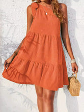 Textured Tied Single Shoulder Mini Dress Orange OutfitFlow