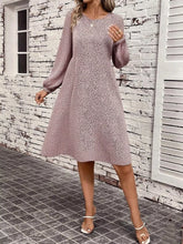 Leopard Balloon Sleeve Midi Dress Lavender OutfitFlow