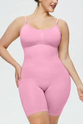 Full Size Spaghetti Strap Shaping Romper Pink OutfitFlow