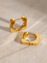 18K Gold-Plated Stainless Steel Square Earrings Gold One Size OutfitFlow