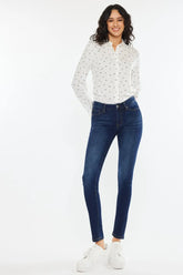 Kancan Mid Rise Super Skinny Jeans SUPER DARK OutfitFlow