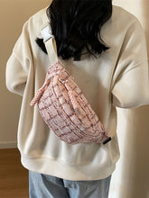 Contrast Plaid Polyester Crossbody Bag Pink One Size OutfitFlow