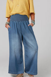 Smocked Wide Leg Jeans Medium OutfitFlow