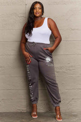 Simply Love Full Size CELESTIAL DREAMER Graphic Sweatpants Dark Gray OutfitFlow