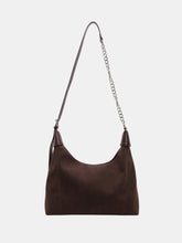 Suede Adjustable Strap Shoulder Bag Coffee Brown One Size OutfitFlow