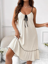 Full Size Tiered Ruffled Lounge Dress with Contrast Trim Plus Size White OutfitFlow