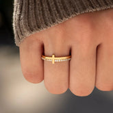925 Sterling Silver Cross Ring Gold OutfitFlow