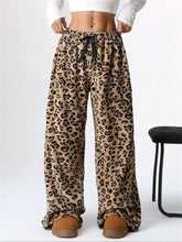 Leopard Wide Leg Plush Pants Leopard OutfitFlow