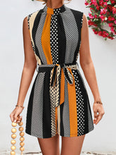 Tied Color Block Sleeveless Romper Black OutfitFlow