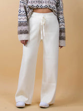 Ribbed Wide Leg Sweater Pants White OutfitFlow