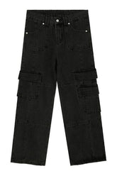 Baggy Jeans with Cargo Pockets Black OutfitFlow