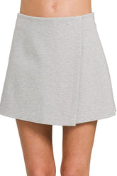 Zenana Wrap Front Skort H GREY OutfitFlow
