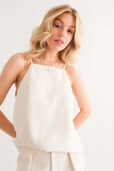 And The Why Sleeveless Basic Cami Top IVORY OutfitFlow