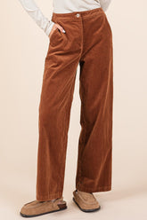 Mittoshop Corduroy Back Elastic Waist Pants Camel OutfitFlow