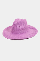Fame Straw Braided Sun Hat PU One Size OutfitFlow