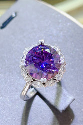 5 Carat Moissanite 925 Sterling Silver Ring Violet OutfitFlow