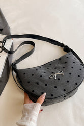 Polyester Printed Adjustable Strap Crossbody Bag Polka dot One Size OutfitFlow