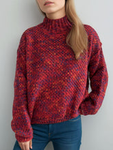 Heathered Turtleneck Dropped Shoulder Sweater Deep Red One Size OutfitFlow