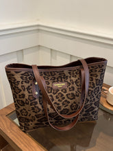Leopard Polyester Tote Bag Khaki One Size OutfitFlow