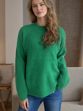 Mock Neck Long Sleeve Sweater Dark Green One Size OutfitFlow