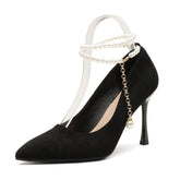 Point Toe High Heel Pumps Black OutfitFlow