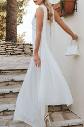 Adjustable Strap Maxi Cami Dress White OutfitFlow