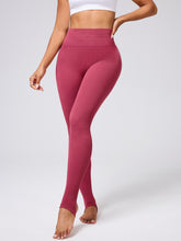 High Waist Stirrup Active Leggings Deep Rose OutfitFlow