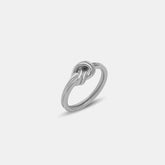 Titanium Steel Knot Ring Silver OutfitFlow