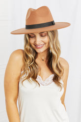 Fame Enjoy The Simple Things Fedora Hat Khaki One Size OutfitFlow