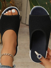 Knit Mesh Open Toe Sandals Black OutfitFlow