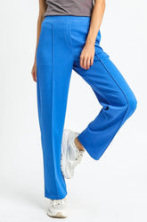 Umgee High Waisted Wide Leg Pants Sky Blue OutfitFlow