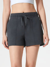 Millennia Drawstring Active Shorts with Pockets Dark Gray OutfitFlow