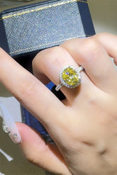 3 Carat Moissanite 925 Sterling Silver Ring Yellow OutfitFlow