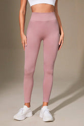 Wide Waistband Sports Leggings Dusty Pink OutfitFlow