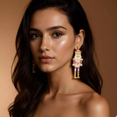 Christmas Nutcracker Earrings Blush Pink onesize OutfitFlow