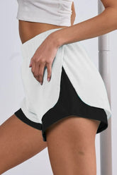 BiBi French Terry Knit Color Block with Sid Slit Shorts OFF WHITE OutfitFlow