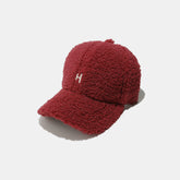 Sherpa Letter H Embroidered Cap Burgundy One Size OutfitFlow