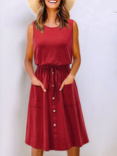Full Size Round Neck Sleeveless Tank Dress Plus Size Scarlet OutfitFlow