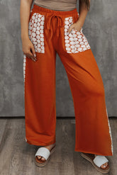 Plus Size Wide Leg Pants Orange OutfitFlow