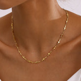 18K Gold-Plated Cross Necklace Gold One Size OutfitFlow