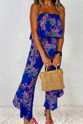 Printed Tube Jumpsuit Royal Blue OutfitFlow