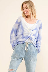 And The Why Blue Tie Dye Twisted Sweater BLUE OutfitFlow